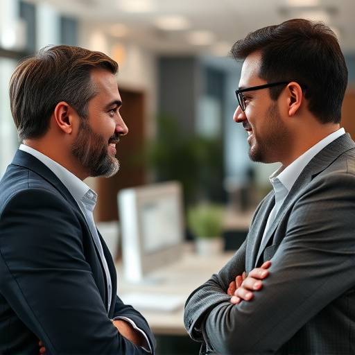 Confident professional leading an interview